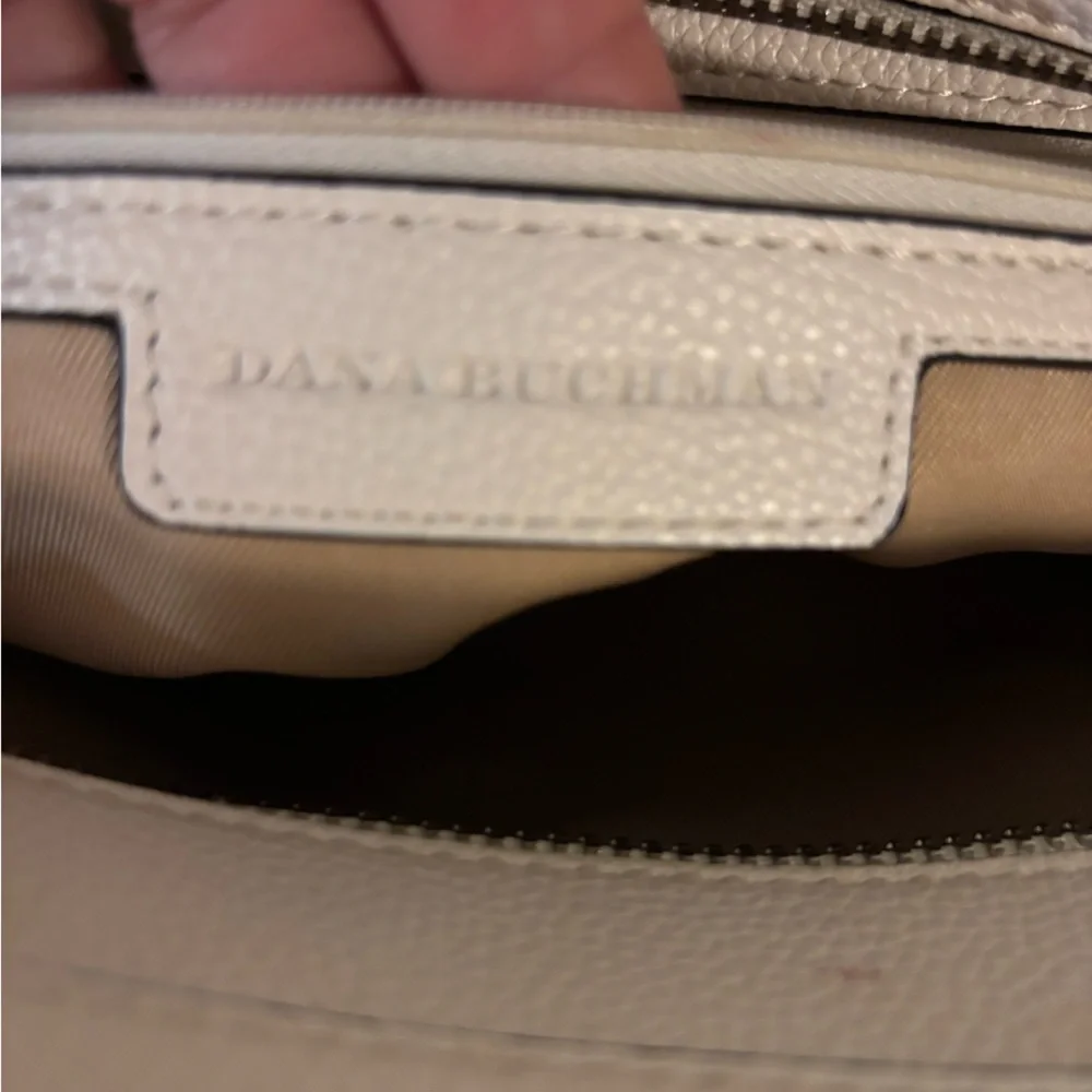 Dana Buchman handbag pebbled texture dual top handles and a crossbody strap